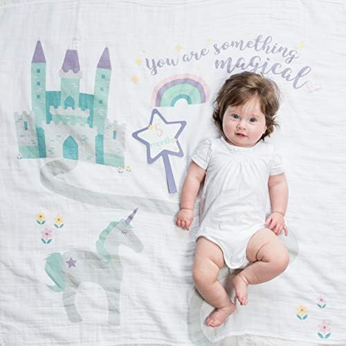 Lulujo Baby’s First Year Milestone Blanket and Card Set | 40in x 40in (Something Magical) - Image 6