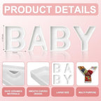 4 Pcs Ceramic Baby Charcuterie Board Letters, 12 in Serving Trays - Image 2