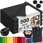 500 Sheets Black Tissue Paper Bulk 20 x 30 Inch for Halloween Packing by Qilery