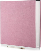 Large Photo Album Self Adhesive 4x6 5x7 6x8 8x10 Pictures Scrapbook Magnetic Album DIY Scrap Book 60 Sticky Pages Linen Cover DIY Photo Album with A Metallic Pen and DIY Accessories(Pink) by HoneyTolly