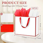 Addblu 24 Pack White Large Gift Bags with Handles & 72 Tissue Papers - Image 2