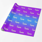 MyPupSocks Custom Birthday Gift Wrapping Paper, Personalized Gradient Purple And Blue Gift Wrap Paper with Logo Funny Wrapping Paper Roll for Men Women Boys Girls Christmas Memorial 58x23 3 Rolls - Image 2