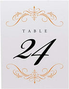 Classic Flourish Table Numbers, Orange, 1-175 - Image 4