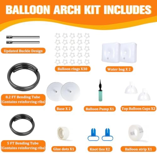 Balloon Arch Stand for Party Decoration 9.2FT & 6FT - Black - Image 4