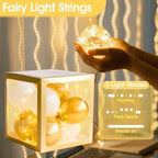 Ledido Transparent Balloon Boxes with 78 Letters Numbers Fairy Lights 6PCS - Image 2