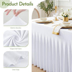 White Spandex Tablecloth for 8FT Rectangle Tables, Table Skirt - Image 3