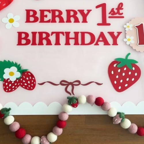 Strawberry Garland, Strawberry Banner Birthday Decorations, Classroom Decor - Image 4
