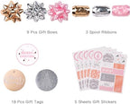 WRAPAHOLIC Christmas Wrapping Paper Set - Rose Gold and Pink Holiday Design with Metallic Foil Shine Wrapping Paper Bundle with Gift Bow & Ribbon & Tag & Sticker - Image 6