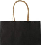bagmad 100 Pack Medium 8x4.75x10 Inch Black Kraft Paper Bags with Handles Bulk, Gift Bags, Craft Grocery Shopping Retail Party Favors Wedding Business Sacks (Black, 100pcs) - Image 4