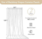 10x10ft Baby Blue Backdrop Curtain for Baby Shower Parties Wrinkle Free Fabric Backdrop Curtain Wedding Photo Backdrop Drapes for Boy Birthday Party Gender Reveal Photography Back Drop 2 Panels 5x10FT - Image 6