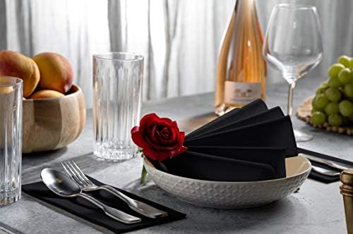 100 Linen-Feel Black Paper Napkins - Decorative Cloth-Like Black Dinner Napkins - Soft And Absorbent. For Kitchen, Party, Wedding, Bathroom Or Any Occasion. (Pack of 100) - Image 2