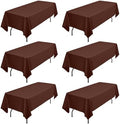 Showgeous 60x102 Inch Brown Rectangle Tablecloth 6 Pack Fit 6FT Table by Showgeous