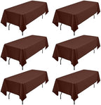Showgeous 60x102 Inch Brown Rectangle Tablecloth 6 Pack Fit 6FT Table by Showgeous