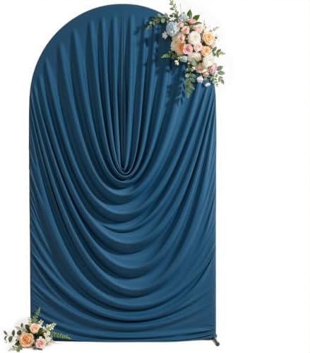 7.2FT Navy Blue Arch Backdrop Cover Wedding Draped Arch Cover, Stretchy Spandex Balloon Backdrop Arch Stand Covers for Wedding Ceremony, Baby Shower, Photography Birthday Party Decorations by Besutolife