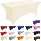 10-Pack 6ft Spandex Table Covers for Rectangle Standard Folding Tables - Wrinkle Resistant Stretch Tablecloths - Ultimate Fitted Table Protector for Parties, Banquet, Wedding - Image 3