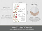 All Ewired Up Personalized Printed Watercolor Wildflower Bridal Shower Invitations – Custom Boho Floral Wedding Shower Invite Cards with Envelopes – Rustic Garden Flower Design on Premium Cardstock - Image 2