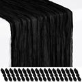 18 Pack Black Cheesecloth Table Runner 17x108 Inches Boho Home Decor by Showgeous