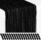 18 Pack Black Cheesecloth Table Runner 17x108 Inches Boho Home Decor by Showgeous