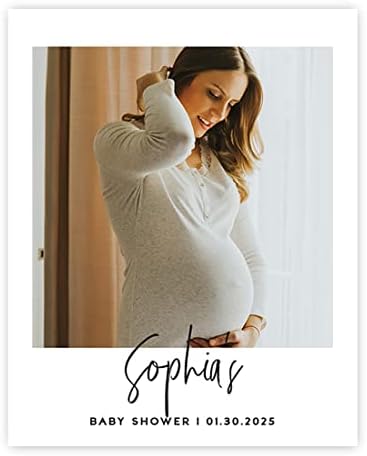 Andaz Press 16"x20" Personalized Canvas Baby Shower Welcome Sign, Custom Photo Minimal Modern Gender Neutral Large Welcome Baby Shower Sign for Easel Stand, Baby Shower Decorations by AndazPress