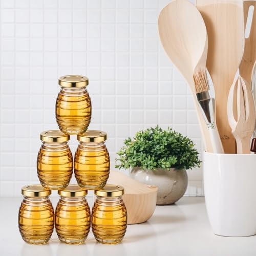 Baderke 3.4 oz Mini Honey Jars Party Favors, Small Glass Honey Jar with Lids Empty Glass Jars for Baby Shower Wedding Bridal Shower and Birthday Party Favors (48 Pcs) - Image 5