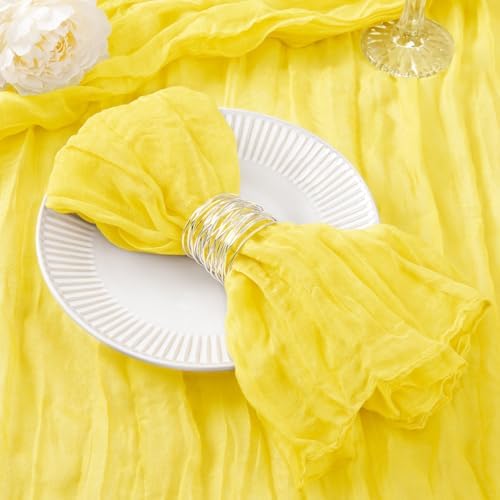 DeZerlor Lemon Yellow Washable Cheesecloth Napkins Set of 50 for Party by DeZerlor