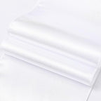 Pack of 50 Satin White Chair Sashes Bows 7 X 108 Inch Universal Chairs Ribbons for Wedding Ceremony Party Banquet Restaurant Event Decorations - White Chair Sashes 50 Pack - Image 5