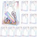 Aliceset 24 Pcs Clear Plastic Gift Bag with Handles,Iridescent Border by Aliceset