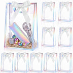 Aliceset 24 Pcs Clear Plastic Gift Bag with Handles,Iridescent Border by Aliceset