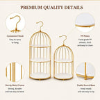 Gold Bird Cage Cupcake Stand Set, 2-Piece 3-Tier and 2-Tier Acrylic Dessert Display Trays, Metal Serving Stands for Wedding, Birthday, Baby Shower, Tea Party and Buffet Table Decor - Image 5