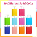 100Pcs Small Paper Gift Bags with Handles 6.3"x3.15"x8.66" Colorful Paper Party Favor Bags with Handles Paper-Gift-Bags Bulk for Birthday Baby Shower Crafts Wedding Party Supplies (10 Colors) - Image 5