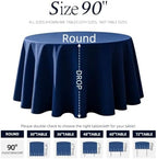 DRESSMAKER 10 Pack Round Table Cloth 90 Inch Blue Cloth Fit 6FT Round Table - Image 3