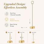 Radezon 12 Pack Gold Table Number Holders, 10inch Weighted Base Place Card Holders for Outdoor Wedding, Windproof Sturdy Metal Photo Stands for Reception Tables, Parties & Events - Image 5