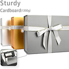 Grey Business Gift Box with Magnetic Lid for Presents, 13.85"x8.35"x4.45" - Image 4