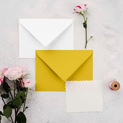 Darling Souvenir A7 White Invitation Envelopes (5 1/4 x 7 1/4) Euro V-Flap 80 LBS Ideal for Weddings, Birthday, Invitations, Baby Shower,Greeting Cards -Packs & Colors Available - Image 5