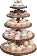 Wood Cupcake Stand, 5 Tier Cupcake Tower, Large Rustic Cake Display Holder by SANYOUNG