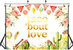 8x6ft Fabric Vibrant Mexican Fiesta Backdrop with Cactus Floral Garland Paper Lantern Background for Bridal Shower Gathering Party Decorations Tapestry Photo Studio Props - Image 2