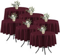 Fitable 6 Pack Burgundy Tablecloths 70 Inch Round for 36"-48" Tables by Fitable