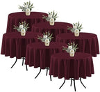 Fitable 6 Pack Burgundy Tablecloths 70 Inch Round for 36"-48" Tables by Fitable