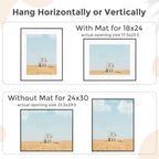 FLYJOE 24x30 Metal Picture Frame for Wall With Mat for 18x24, 24''x30'' Aluminum Photo Frames With Tempered Glass for Home Decor, Minimalist Modern Poster Frame Horizontal And Vertical Formats, Black - Image 4