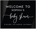 Andaz Press 16X20 Black Acrylic Personalized Baby Shower Welcome Sign, Gender Neutral Script Large Custom Sign For Easel Stand, Baby Shower Decorations, Personalized Baby Shower Sign, Custom Signs by AndazPress