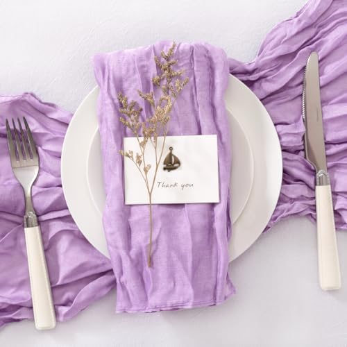 Cheesecloth Napkins Lilac Purple Cloth Napkins Bulk,Set of 50 - Image 5