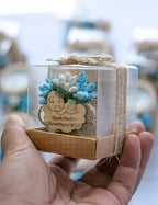 50 Piece Set Wooden Tealight Candle Holders, Baby Shower Party Favors, Party Favors for Guests, Return Gift for Guests,Fiesta Baby Shower Regalos para los invitados,Boy Baby Gender Reveal. (Blue) - Image 4