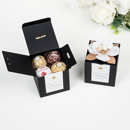 FEIYI 20 PCS Favor Boxes, Black Candy Boxes 2.55x2.55x2.55 - Image 3