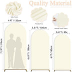 Set of 3 Wedding Arch Cover 6ft 6.6ft 7.2ft Ivory Arch Cover Chiara Arch Backdrop Cover Spandex Arch Stand Cover Balloon Arch Covers Stretchy Backdrop for Wedding Ceremony Birthday Party Events - Image 2