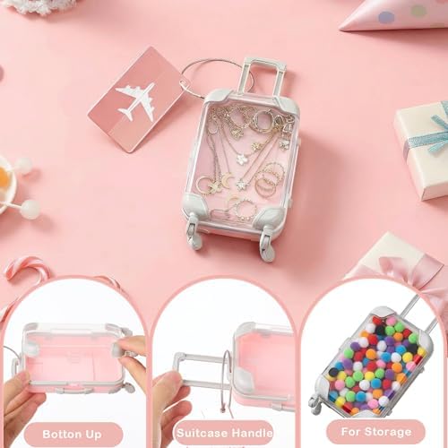 Teecyhooo 10 Pcs Mini Suitcase and 10 Pcs Metal Luggage Tags with Card - Image 3