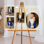 Personalized Clear Graduation Yard Sign with Photos – Elegant Acrylic Senior Graduation Welcome Sign for Class of 2026 Party Decorations, Outdoor Lawn Decor, Luxury Gold Multi Photo Design - Image 5