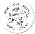 Personalized Book Labels, From the Library of Stickers, Set of 90 stickers 1.5 inch round, Read Love Return Bookplate Stickers by PortofReverie