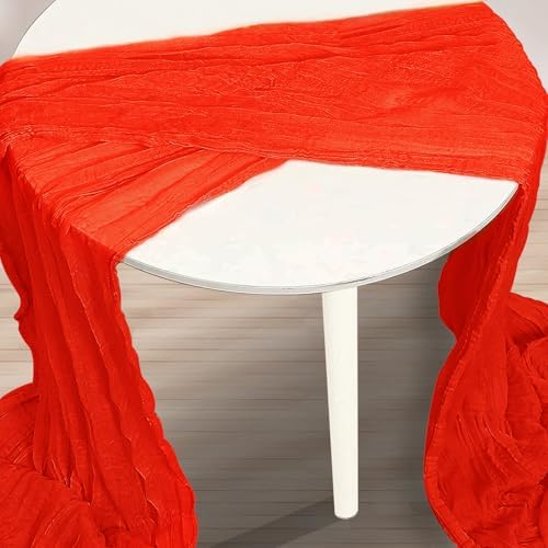 10 Pack Red Cheesecloth Table Runner 35x120 Inch 10Ft Rustic Gauze Cheese Cloth Table Runner Sheer Cheesecloth Table Runners for Wedding Party Bridal Shower Decoration - Image 2