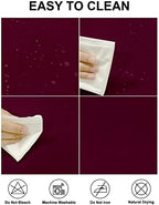 Fokitut 2 Pack Waterproof Round Tablecloth, 90 Inch, Stain Resistant and Wrinkle Polyester Table Cloth, Fabric Table Cover for Kitchen Dining, Wedding, Party, Holiday Dinner-Burgundy - Image 2