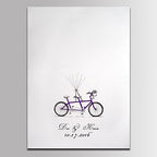 Rustic Wedding Guestbook Alternative Purple Bicycle with Ballons Fingerprint Guest Sign-in Book Party Decoration Wedding Favors Accessories Ready to Hang-80x120cm - Image 2
